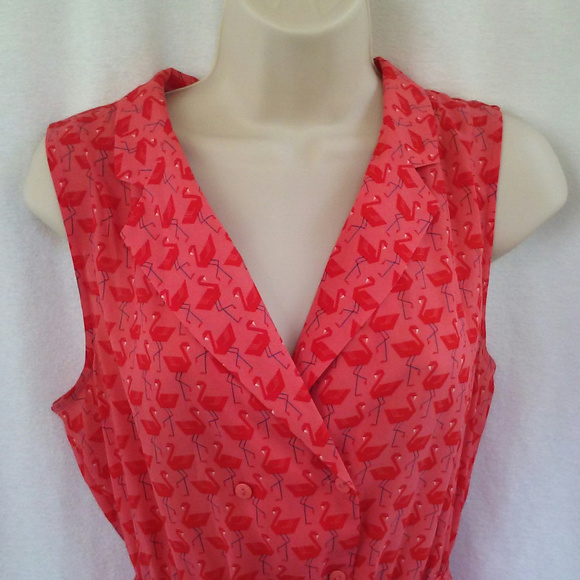 Cooperative dress Size S Orange pink flamingos - Picture 3 of 8